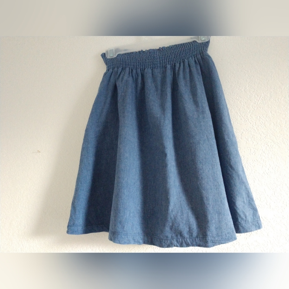 Merrick White Women's Short Skirt Blue Elastic Waist Pull On Size Large - Picture 9 of 9